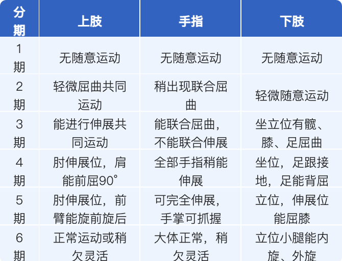 brunnstrom分期表-三知健康